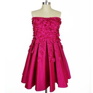 Calvin Klein Magenta Flower Petal Formal Dress